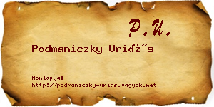 Podmaniczky Uriás névjegykártya